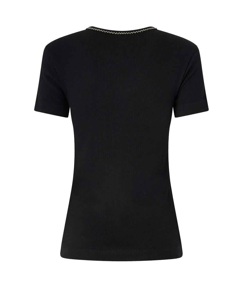 PINKO T-shirt Pinko donna 106815A3AL Brugherio nera costine love birds 106815A3AL Z99 