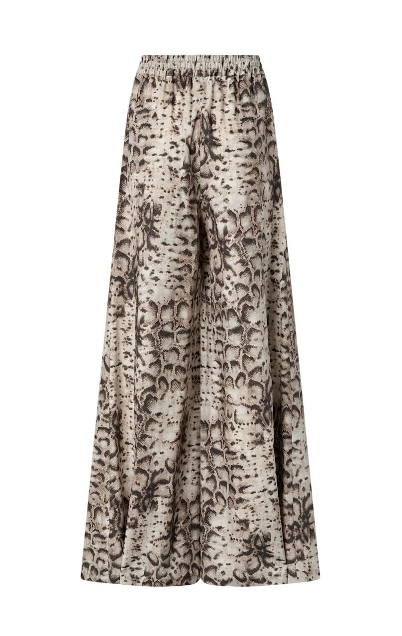 PINKO Pantalone Pinko donna 106963A3B1 CZ9 Gussola stampa animalier Beige Nero<BR/> 106963A3B1 CZ9 