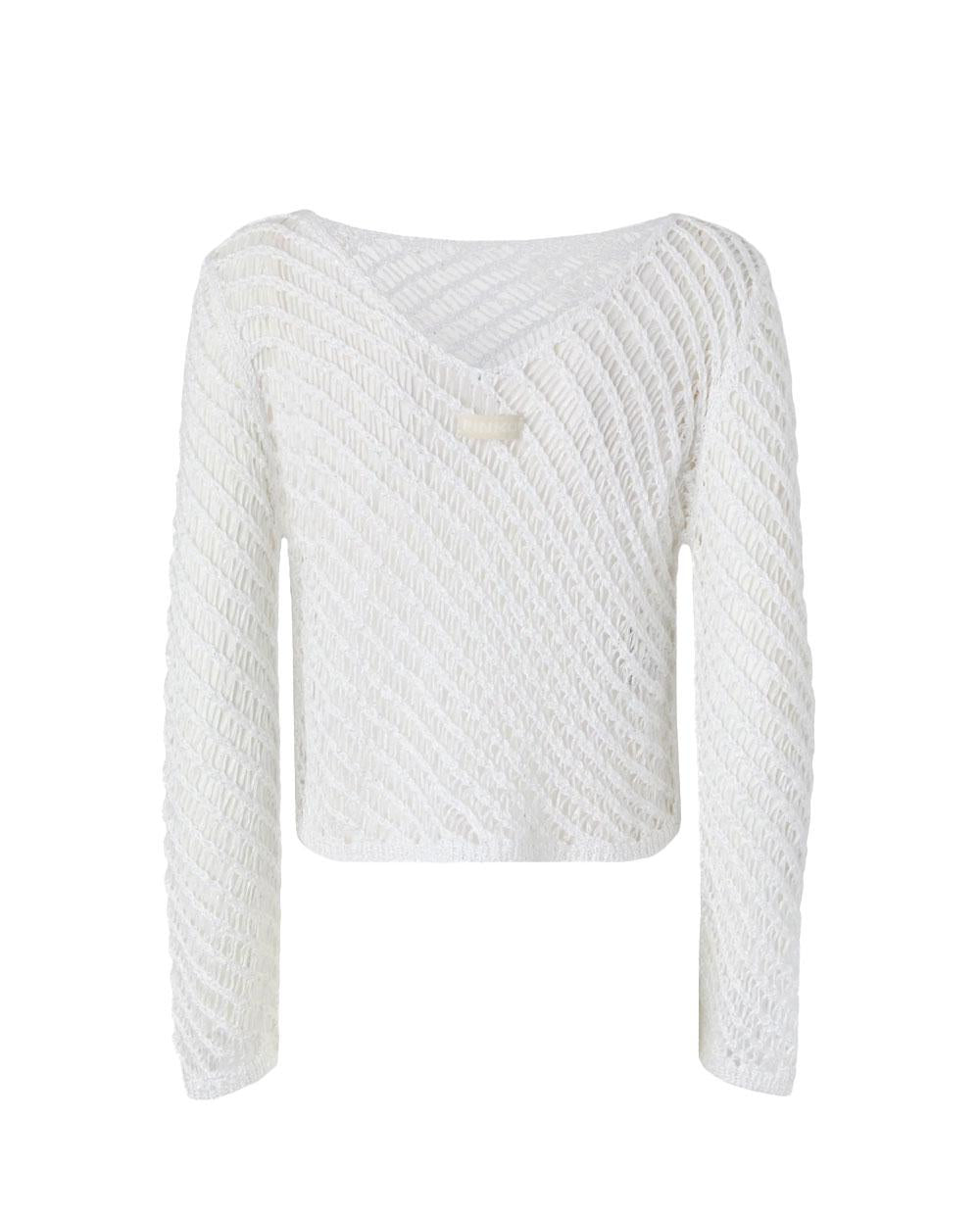 PINKO T-shirt donna Pinko 106540A36H Faglia bianca effetto uncinetto paillettes 106540A36H ZI6 