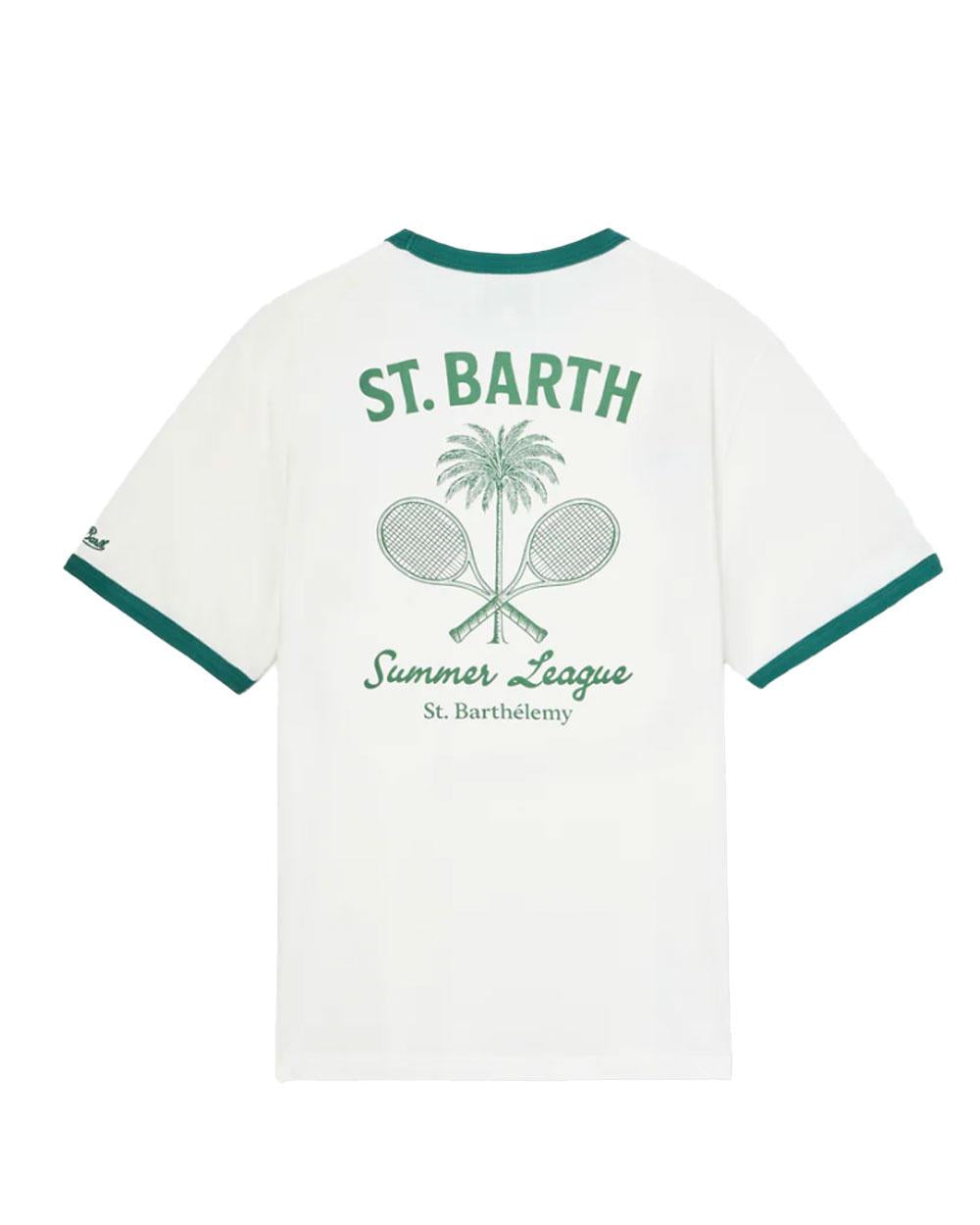 MC2 SAINT BARTH T-shirt Mc2 Saint Barth uomo Dean Tennis League bianca e verde DENA00203846L 1051 