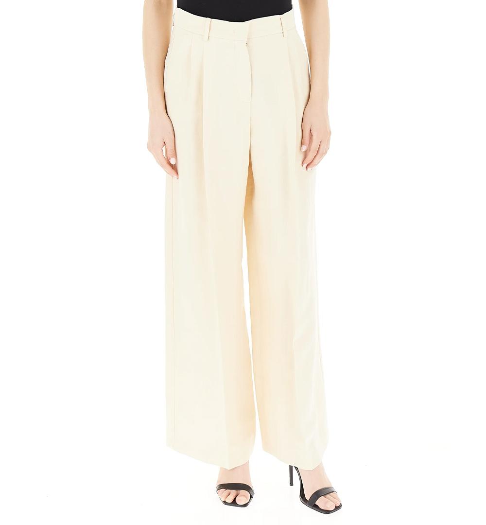 WEEKEND Pantalone Weekend donna Veliero 2515131132600 Beige palazzo lino viscosa gamba ampia pinces 2515131132600 004 