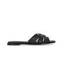 Pinko women's slippers SD0463P001 Milly black leather Love Birds logo