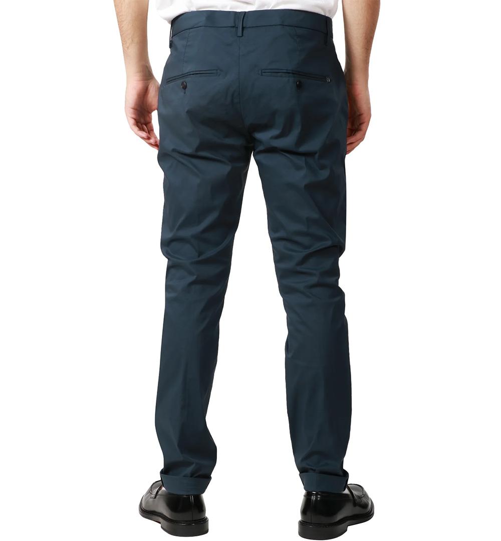 DONDUP Pantalone Dondup Gaubert uomo UP235PS0020 002 Blu slim chino tasche filetto logo UP235PS0020 002 894 