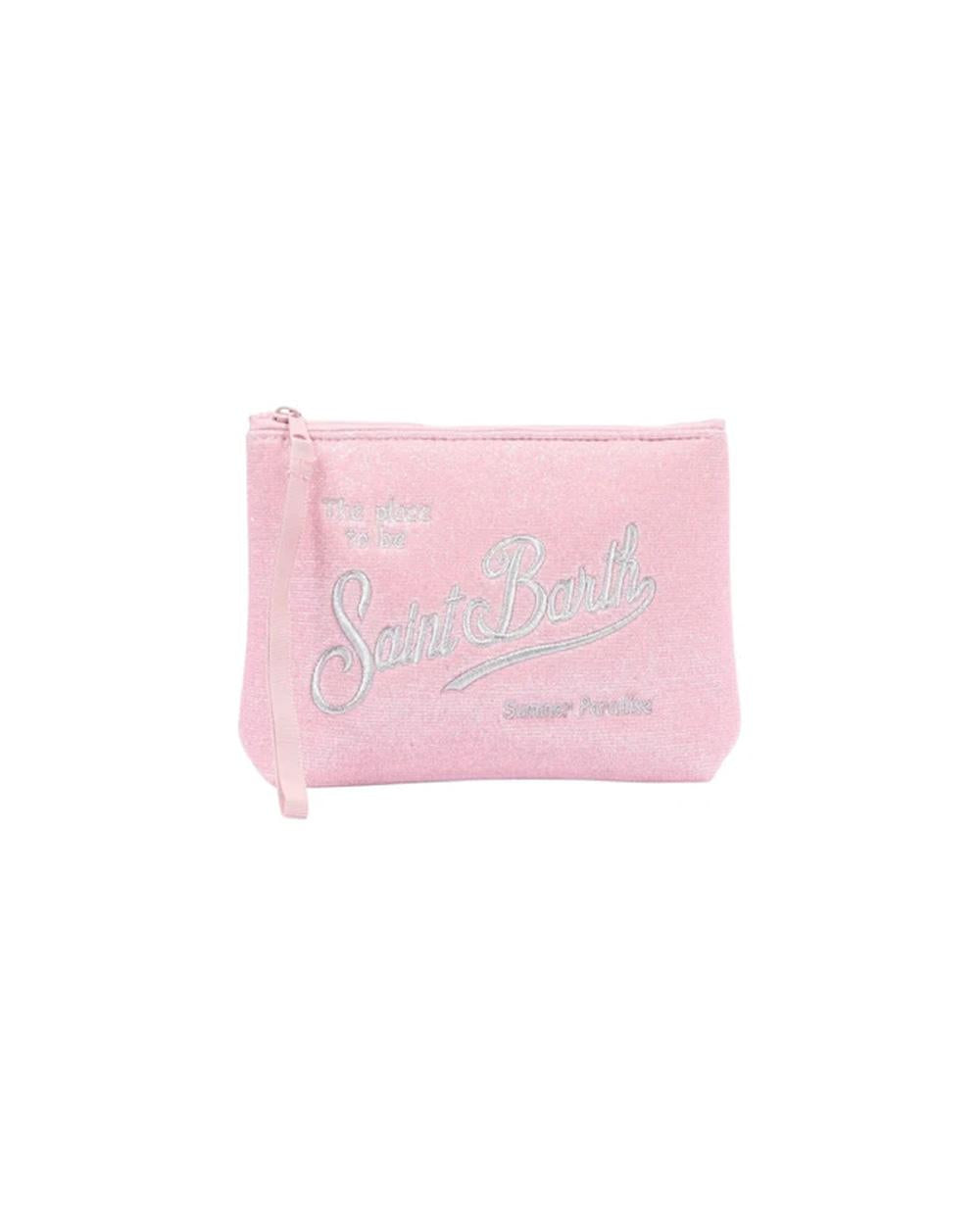 MC2 SAINT BARTH Pochette MC2 SAINT BARTH unisex Aline Lurex ALI001303000L Rosa lurex logo chiusra cerniera ALI001303000L 21 