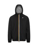 Men's K-WAY Jacket K5127QW JACK STRETCH DOT Black seams hood zip pockets slim