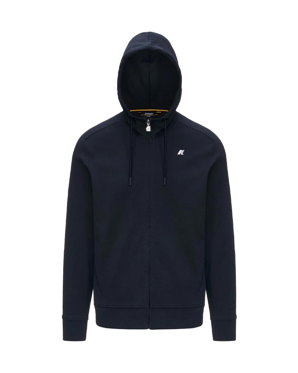 K-WAY Felpa K-WAY uomo K31367W ANTON INTERLOCK Blu coulisse cappuccio zip fitting regolare logo K31367W K89 