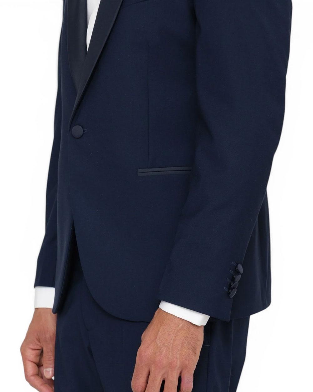 DANIELE ALESSANDRINI Abito Daniele Alessandrini uomo DUAM0010PL0072 blu smoking monopetto<BR/> DUAM0010PL0072 7000 