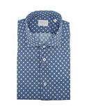 XACUS men's shirt ACT558ML21635 All-over micro geometric pattern semi-spread collar