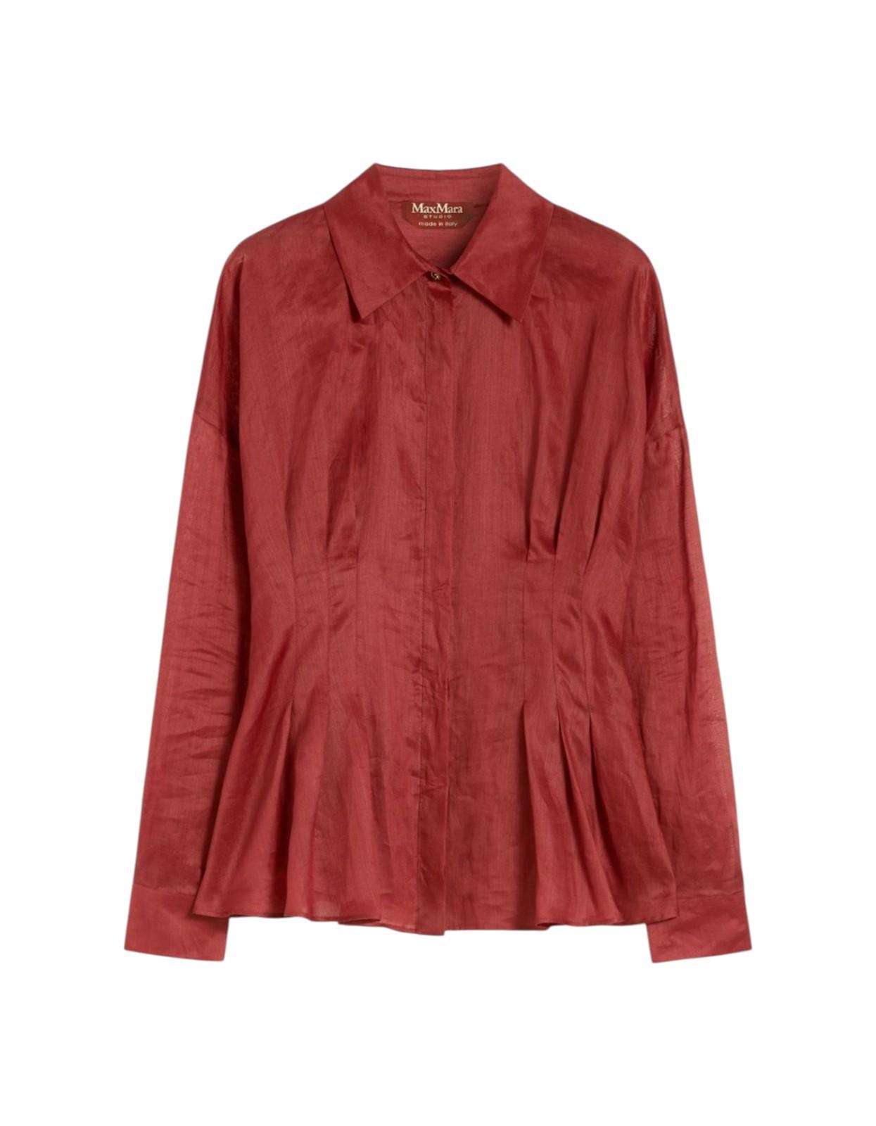 STUDIO Camicia Studio donna 2616111042600 066 Ora in tela ramié Mattone rosso<BR/> 2616111042600 066 