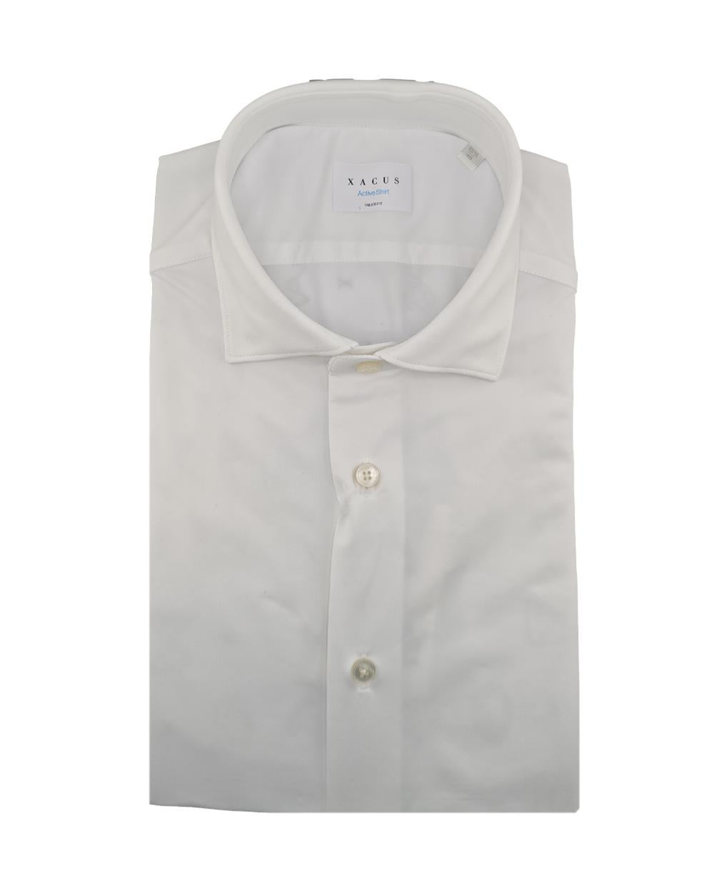 XACUS Camicia XACUS uomo ACT558ML11460 Bianca jersey elastane collo francese bottoni<BR/> ACT558ML11460 001 