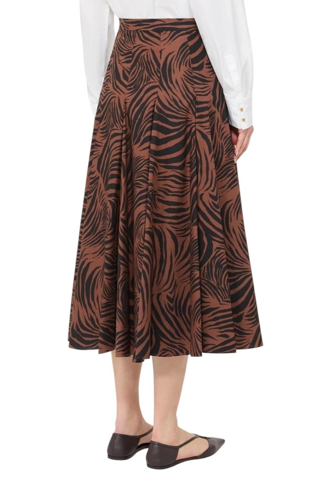 STUDIO Gonna Studio donna 2616101062600 003 Pantheon in popeline stampato Marrone<BR/> 2616101062600 003 