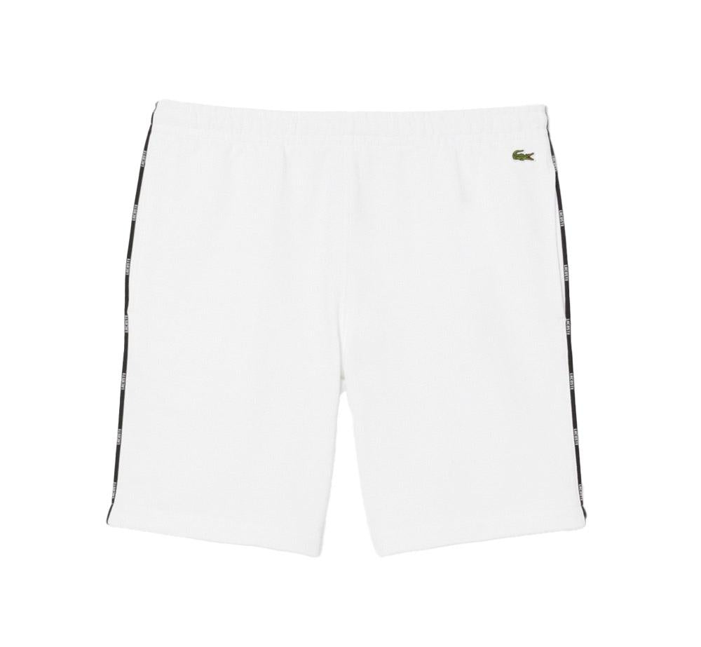 LACOSTE Bermuda Lacoste uomo GH9896001 bianco profili logati GH9896 001 
