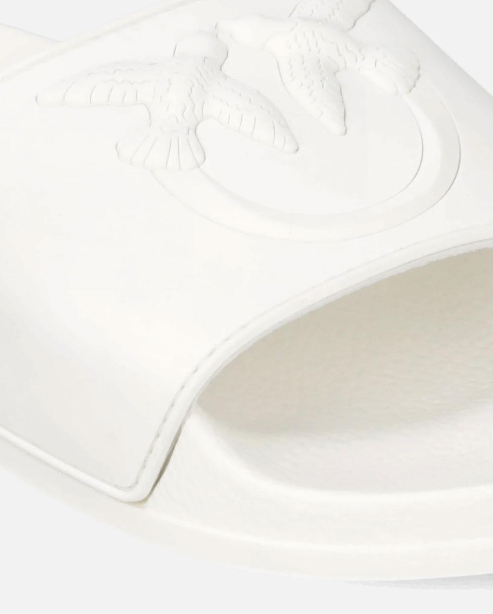 PINKO Ciabatta Pinko donna SS0093E027 Dilly bianca gomma maxi logo love birds<BR/> SS0093E027 Z1B 