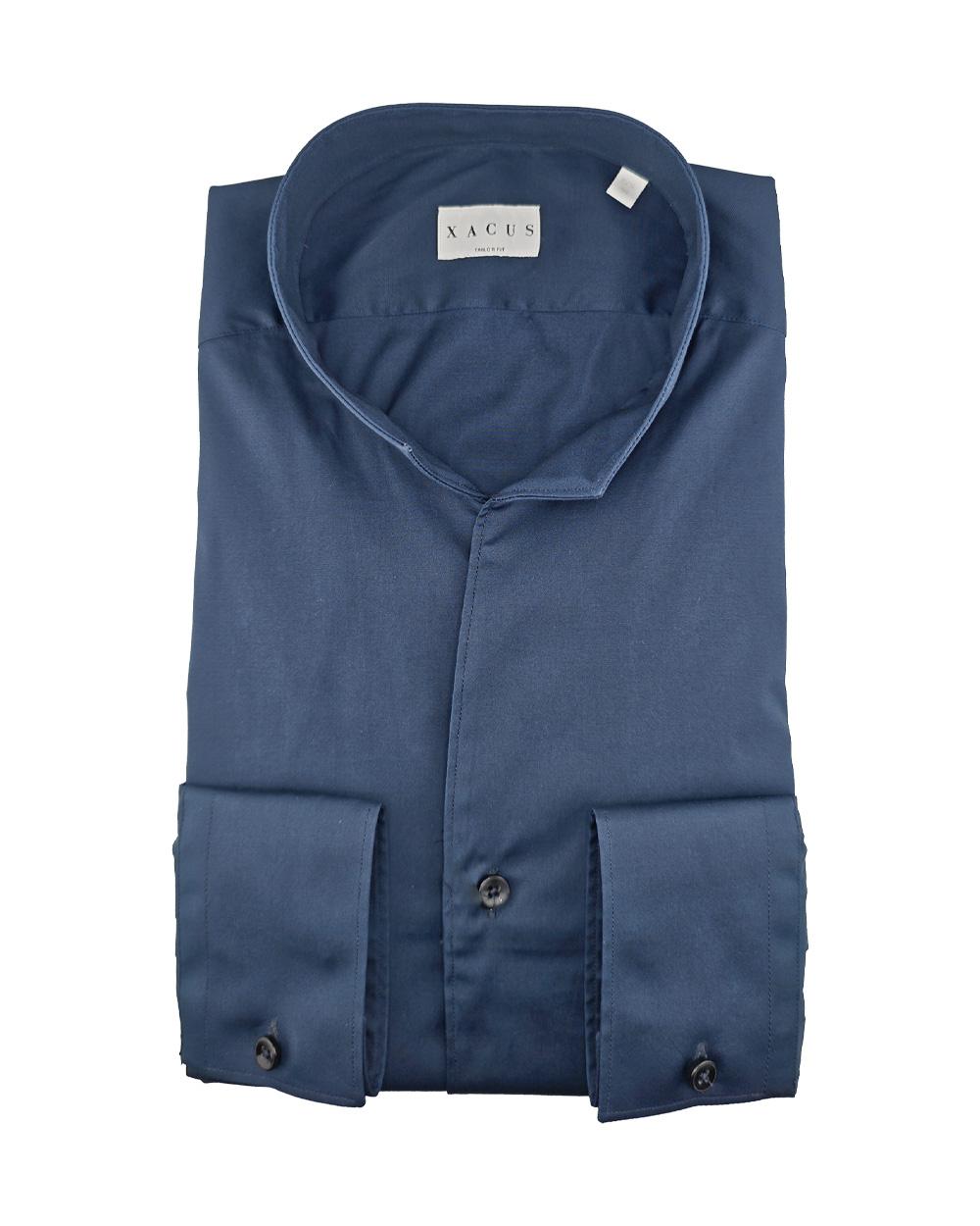 XACUS Camicia XACUS uomo 541ML16113 Blu collo francese trama diagonale bottoni 541ML16113 002 