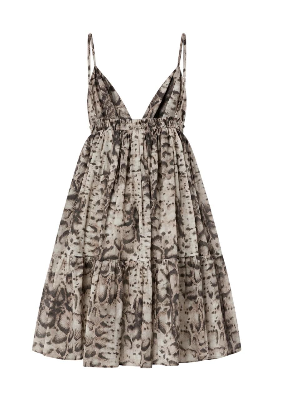 PINKO Abito Pinko donna 106917A3AP CZ9 Adrano corto con stampa animalier Beige Nero 106917A3AP CZ9 