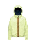 Giubbino K-WAY bambino K61314W P. JAKE PLUS.2 REVERSIBLE Lime Blu impermeabile antivento tasche cappuccio