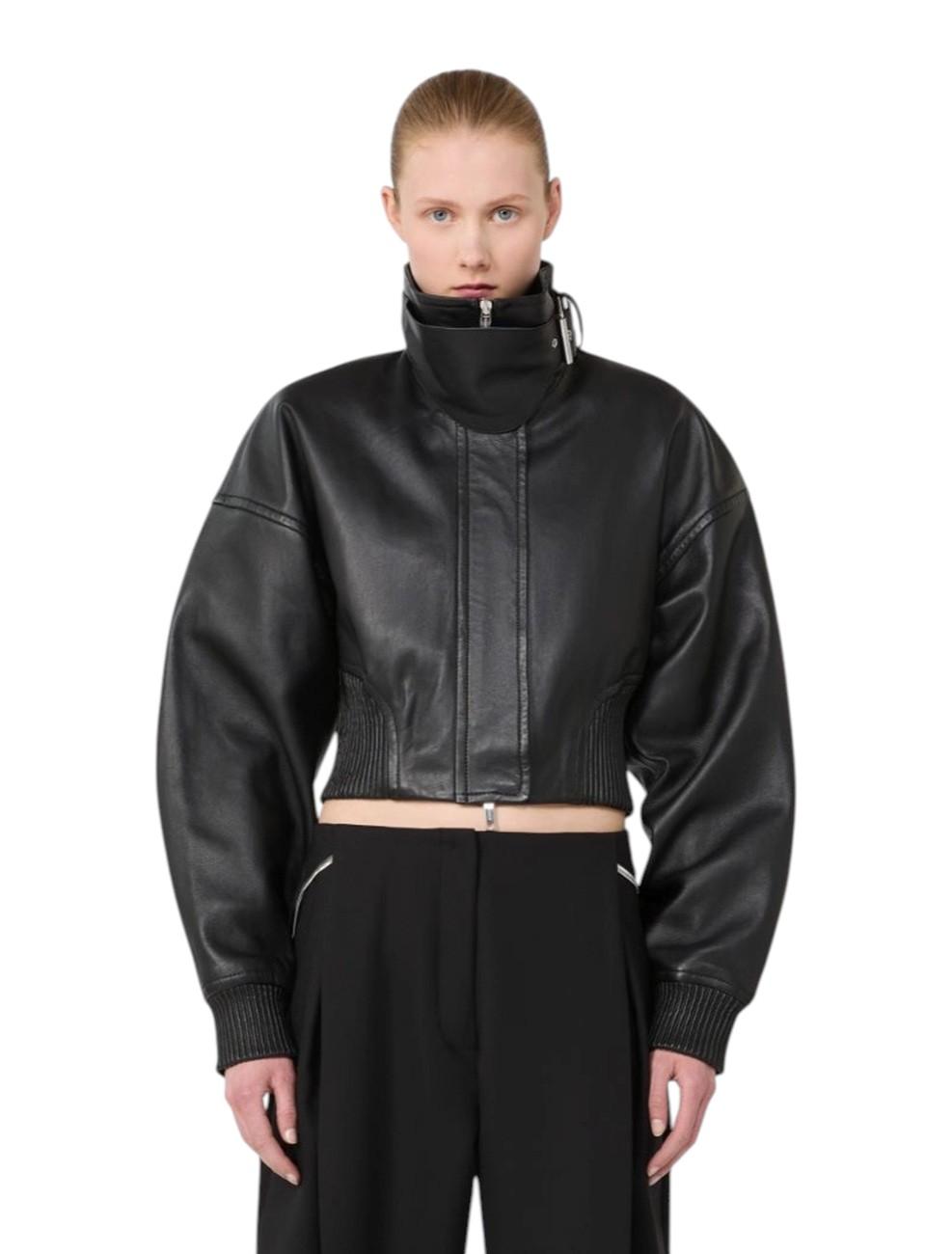SPORTMAX Giacca Sportmax donna 2612441011600 002 Ossido in pelle Nero<BR/> 2612441011600 002 
