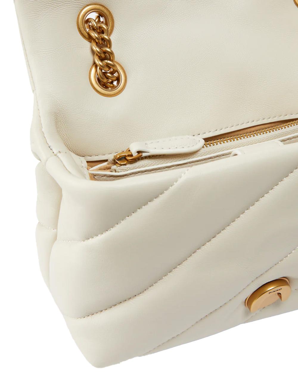 PINKO Borsa PINKO donna MINI LOVE BAG PUFF 100039A0F2 Bianca nappa pelle trapuntatura tracolla oro 100039A0F2 Z14Q 