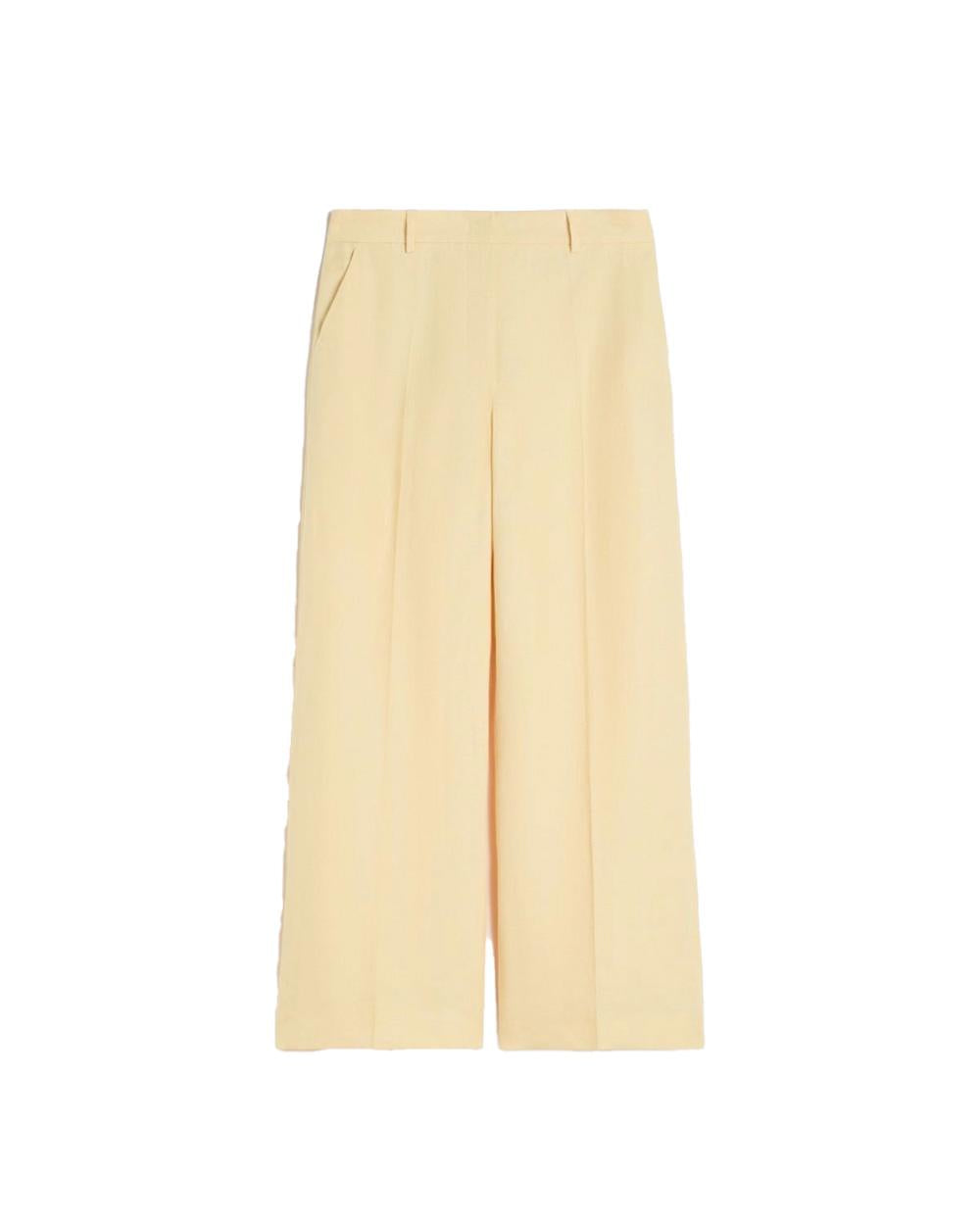 WEEKEND Pantalone WEEKEND donna MALIZIA 2615131112600 Giallo regular canvas lino zip tasche pinces<BR/> 2615131112600 027 