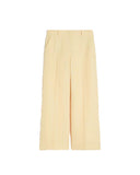 Women's WEEKEND trousers MALIZIA 2615131112600 Yellow regular canvas linen zip pockets pleats