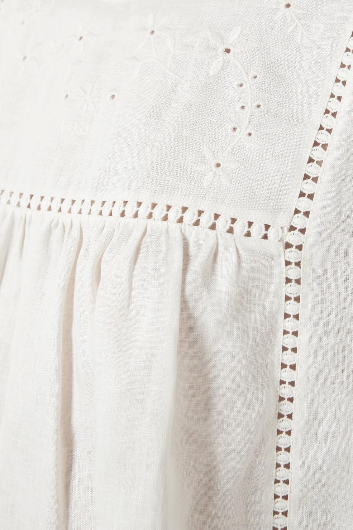 WEEKEND Blusa Weekend donna 2615941082600 003 Bacino in puro lino con ricami Ecru<BR/> 2615941082600 003 