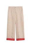 Pantalone Studio donna 2616131011600 001 Ottelia in seta stampata Rosso
