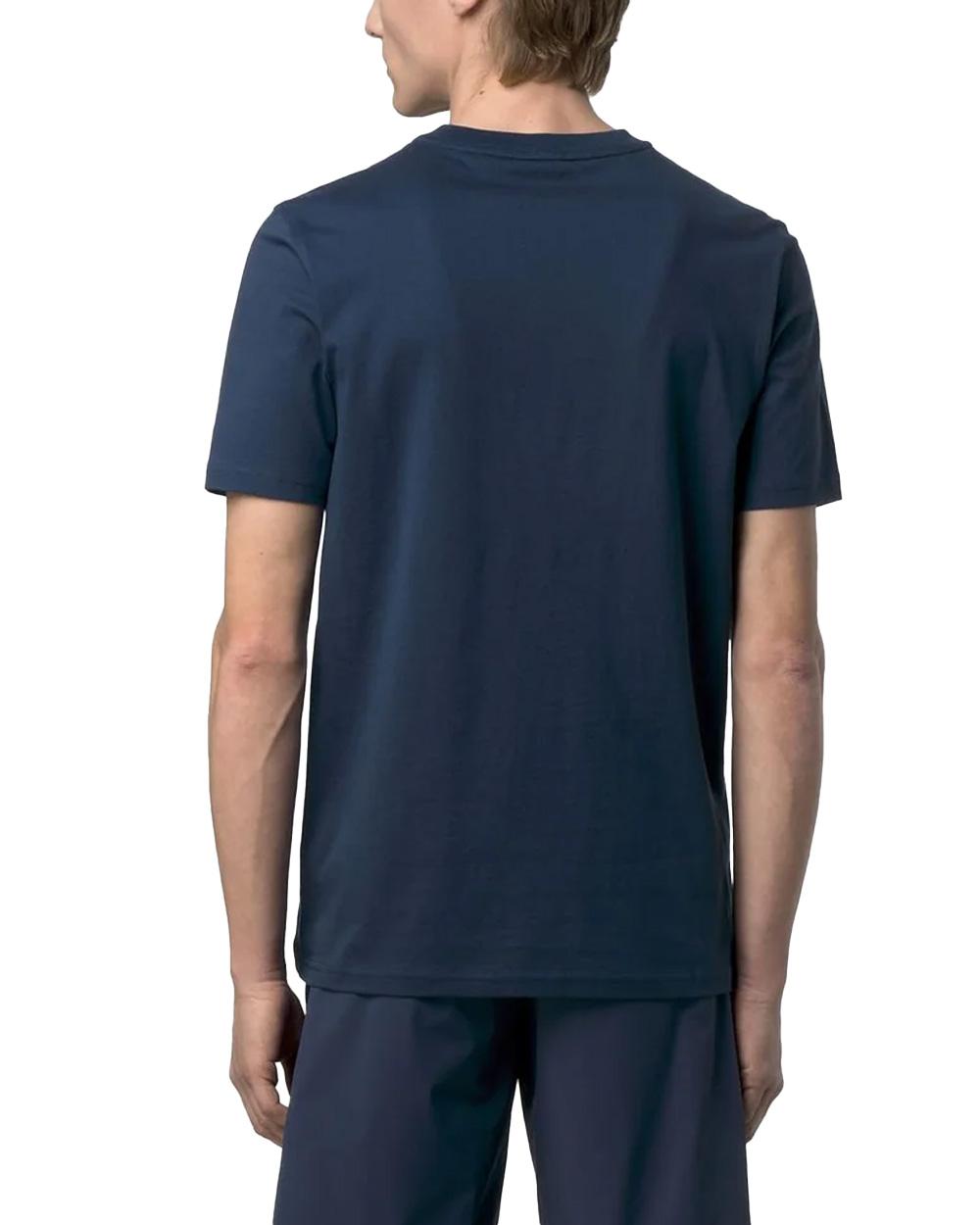 K-WAY T-shirt K-WAY uomo K81489W ODOM JERSEY MICRO LETTERING SLIM Blu cotone girocollo slim K81489W B67 