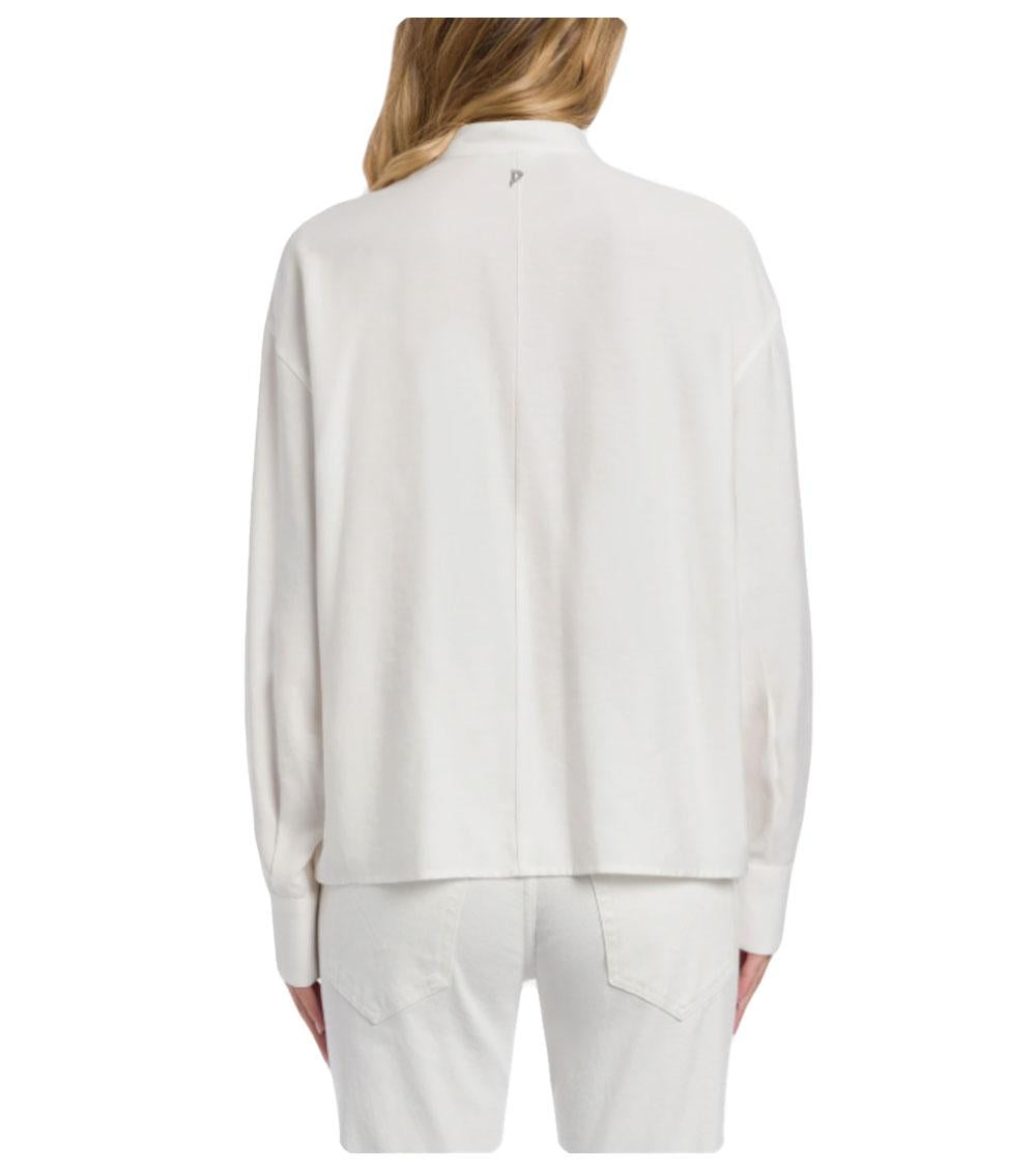 DONDUP Camicia Dondup donna DC493IF0049D bianca slim in cover misto lana<BR/> DC493IF0049D 001 