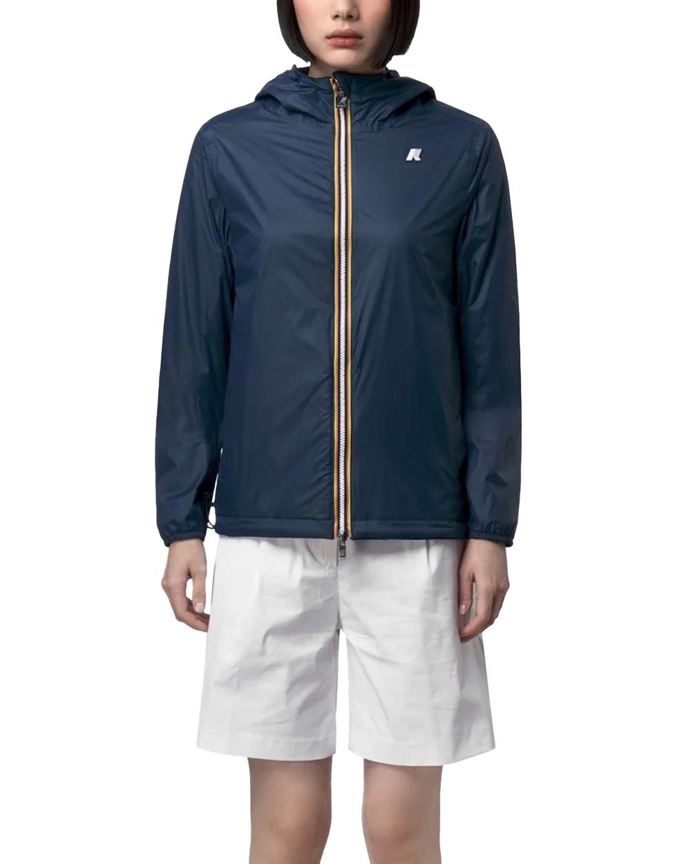 K-WAY Giubbino K-WAY unisex K8134TW JAKE REVERSIBLE INTERLOCK Blu Blu chiaro reversibile cappuccio zip tasca slim K8134TW C04 