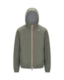 Giubbino K-WAY uomo K5127QW JACK STRETCH DOT Verde slim cappuccio logo zip tasche