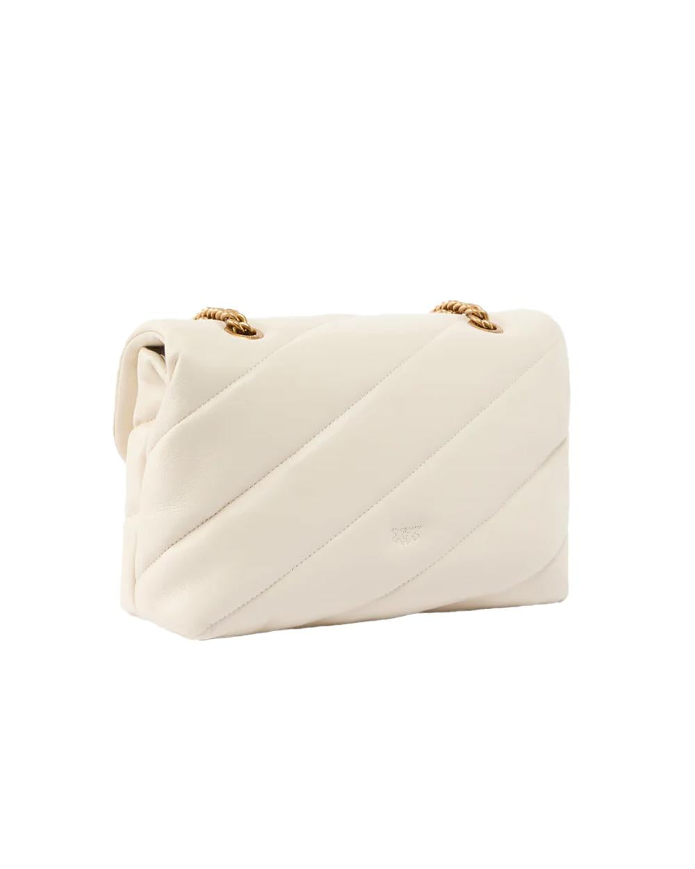 PINKO Borsa PINKO donna CLASSIC LOVE BAG PUFF 100038A0F2 Bianca nappa pelle trapuntatura tracolla oro 100038A0F2 Z14Q 