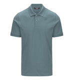 K-Way Amèdèe Piquè Men's Polo Shirt K5127BW Grey solid color stretch ribbed collar hem slim fit logo
