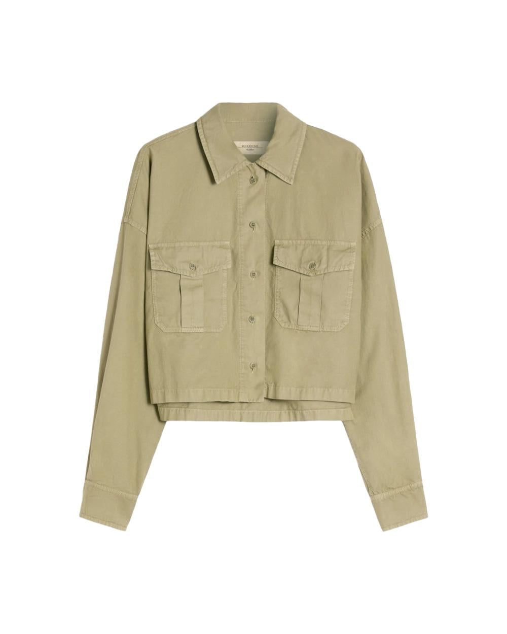 WEEKEND Camicia WEEKEND donna ACCENNI 2615111092600 Verde boxy cotone tasche fondo dritto 2615111092600 003 