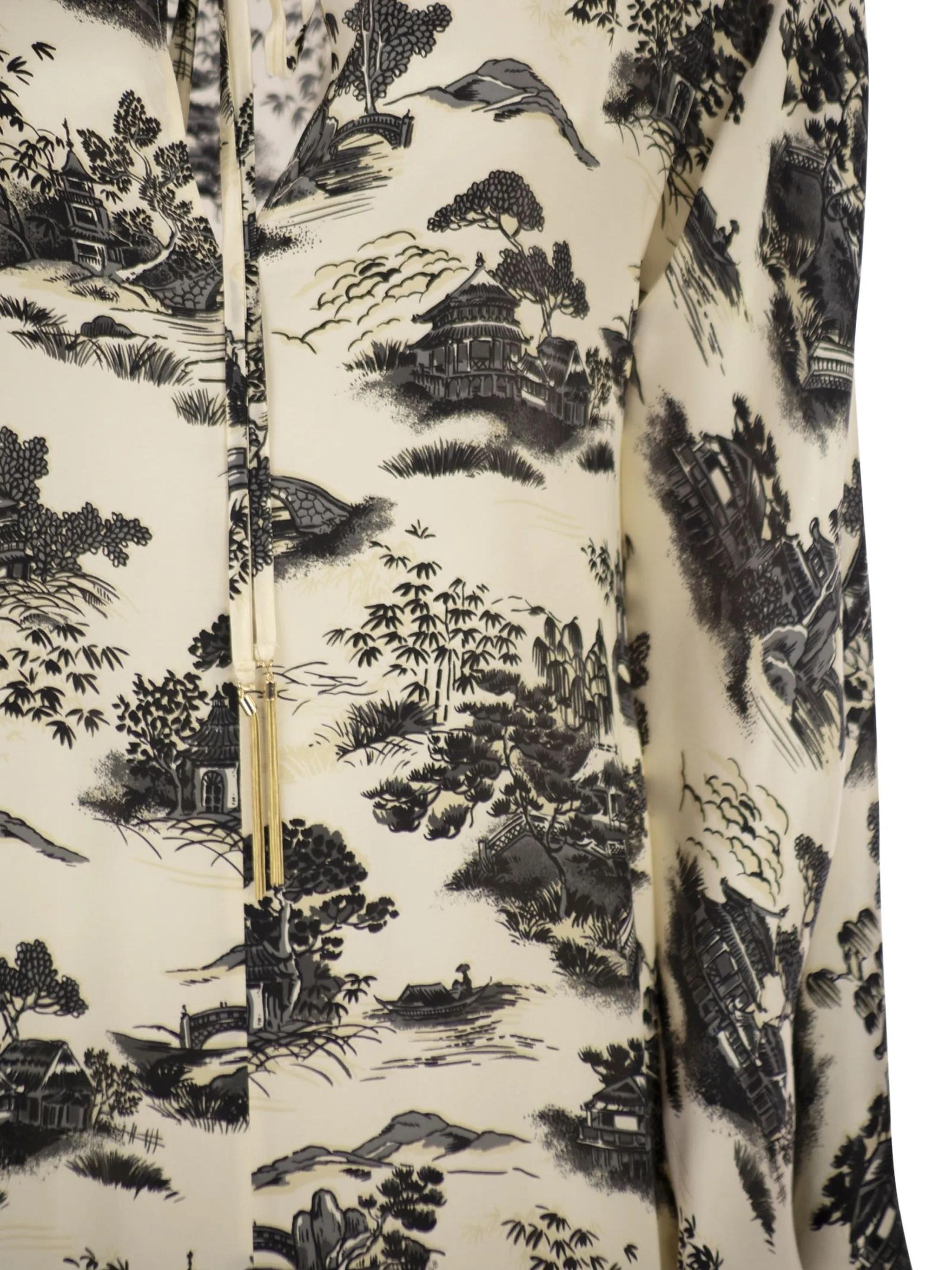 STUDIO Abito Studio donna 2616221164600 002 Alga maxi con stampa paesaggio Avorio<BR/> 2616221164600 002 