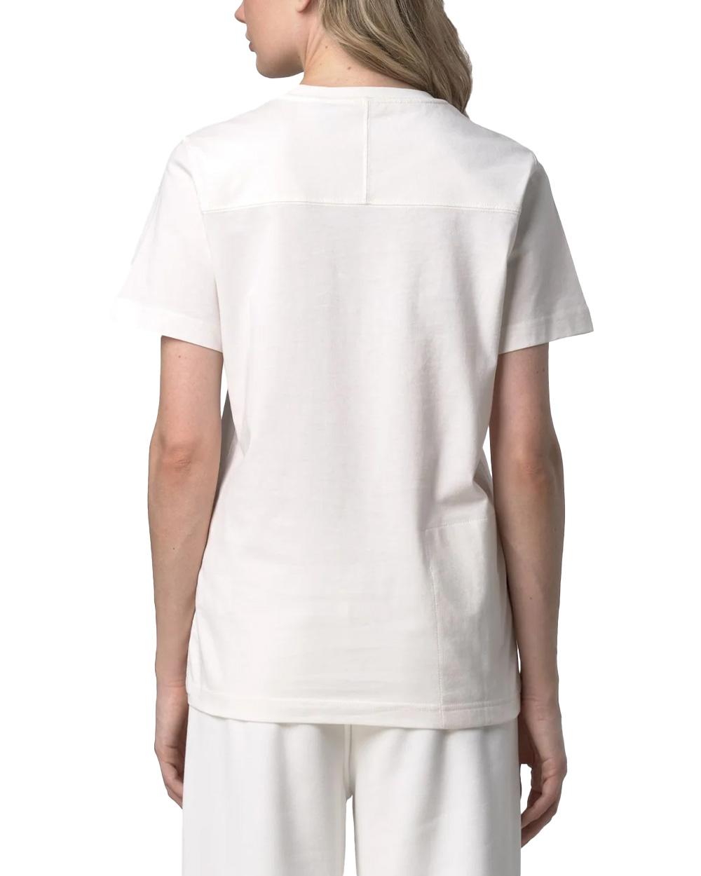 K-WAY T-shirt K-WAY uomo LEONIDE K7142KW Bianca cotone girocollo regolare logo K7142KW X42 