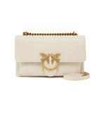 Pinko Love One soft mini white gold shoulder bag small love birds