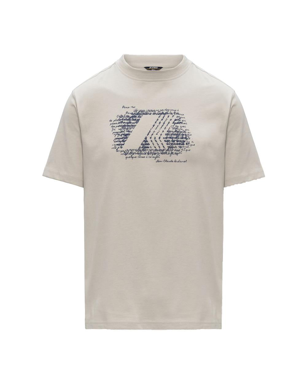 K-WAY T-shirt K-WAY uomo K71357W SOLO JERSEY HISTORY Beige girocollo slim grafica K71357W 634 