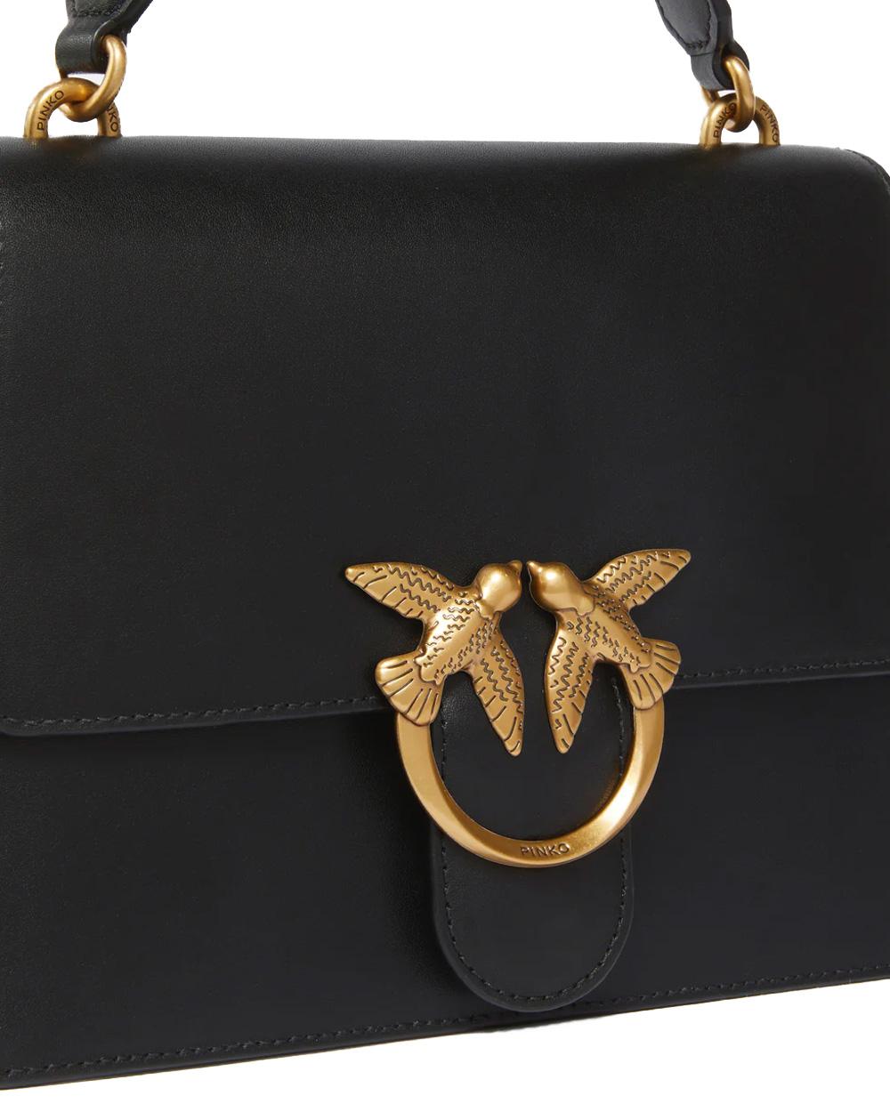 PINKO Borsa PINKO donna LOVE ONE TOP HANDLE CLASSIC LIGHT 100066A0F1 Nera oro chiusura manico tracollo 100066A0F1 Z99Q 