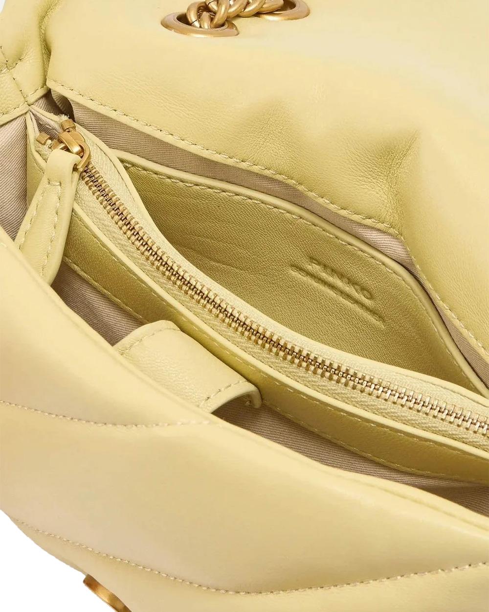 PINKO Borsa PINKO donna MINI LOVE BAG PUFF 100039A0F2 Gialla nappa pelle oro trapuntatura tracolla 100039A0F2 C39Q 