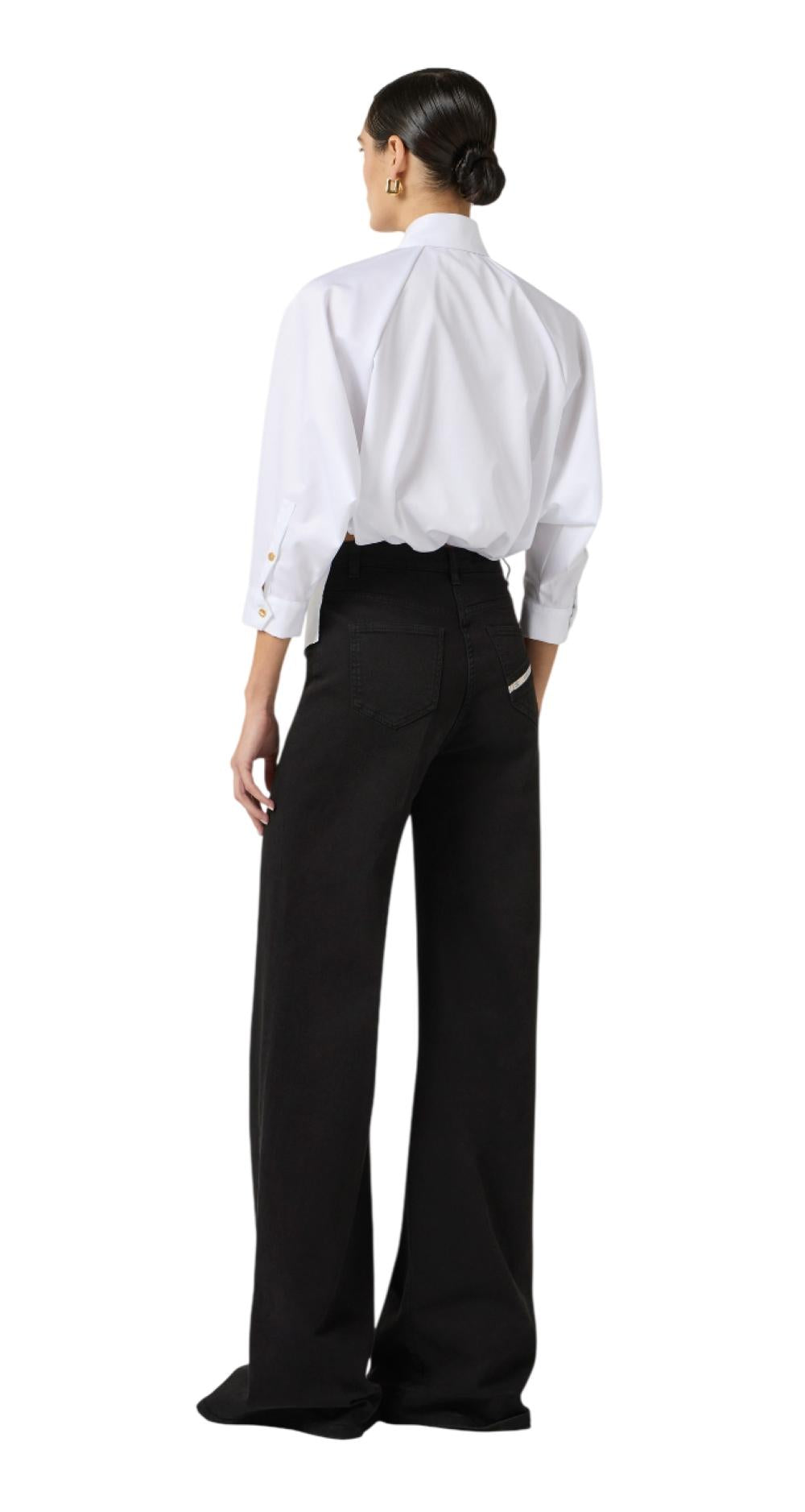 ELISABETTA FRANCHI Camicia Elisabetta Franchi donna CA15561E2221 Bianco Nero<BR/> CA15561E2 221 