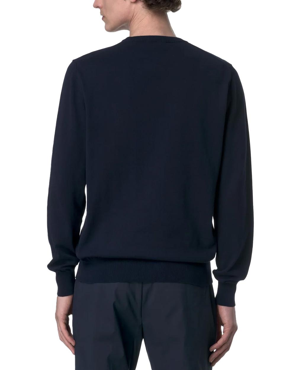 K-WAY Maglia K-WAY uomo K4122YW SEBASTIEN COTTON PS Blu rasata cotone girocollo logo K4122YW K89 