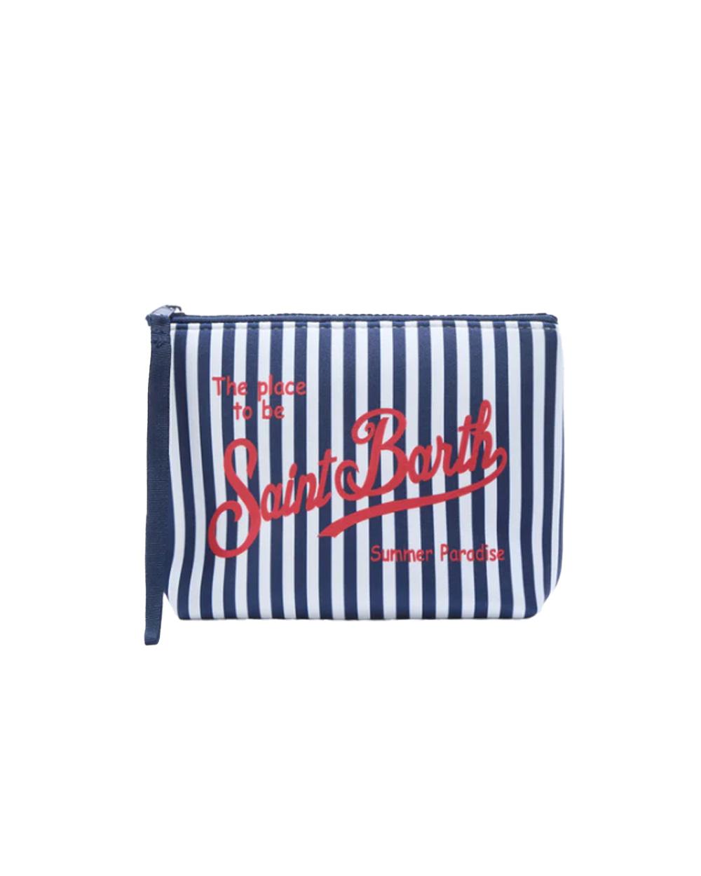 MC2 SAINT BARTH Pochette MC2 SAINT BARTH ALINE STRIPES ALIN00107714L Blu scuba righe zip laccetto ALIN00107714L 61 
