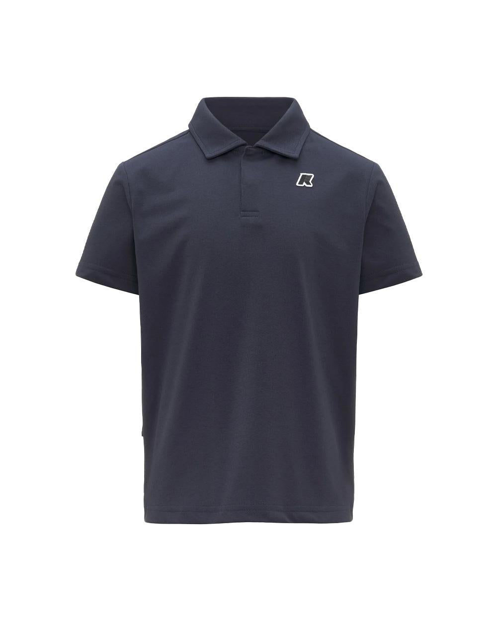 K-WAY T-shirt K-WAY bambino K7134LWR P. DECOUVRIR TRAVEL Blu cotone antipiega due bottoni logo K7134LWR K89 