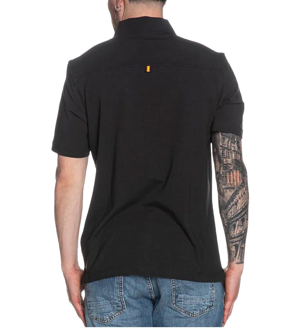 K-WAY Polo K-Way Vincelle Light Stretch uomo K61419W Nera mezza manica stretch cotone logo spacchetti K61419W USY 