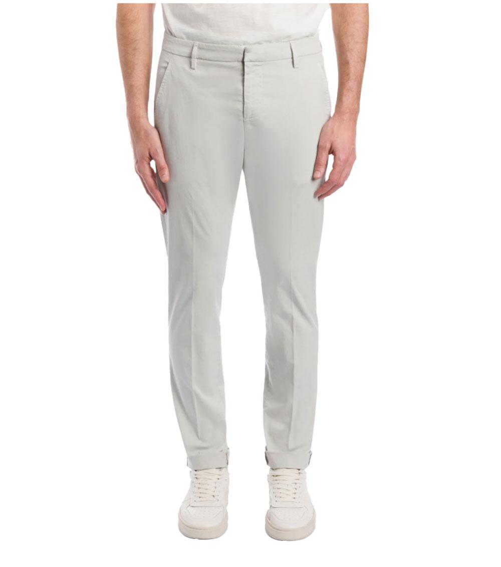 DONDUP Pantalone Dondup uomo Gaubert UP235GSE046U ghiaccio slim in gabardina leggera <BR/> UP235GSE046U 021 
