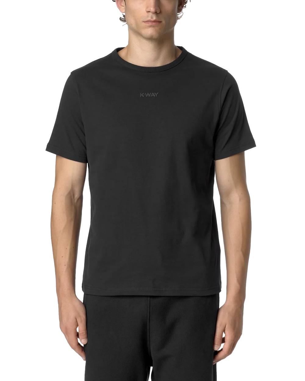 K-WAY T-shirt K-WAY donna ODOM LETTERING K7124ZW Nera cotone girocollo  regolare K7124ZW USY 