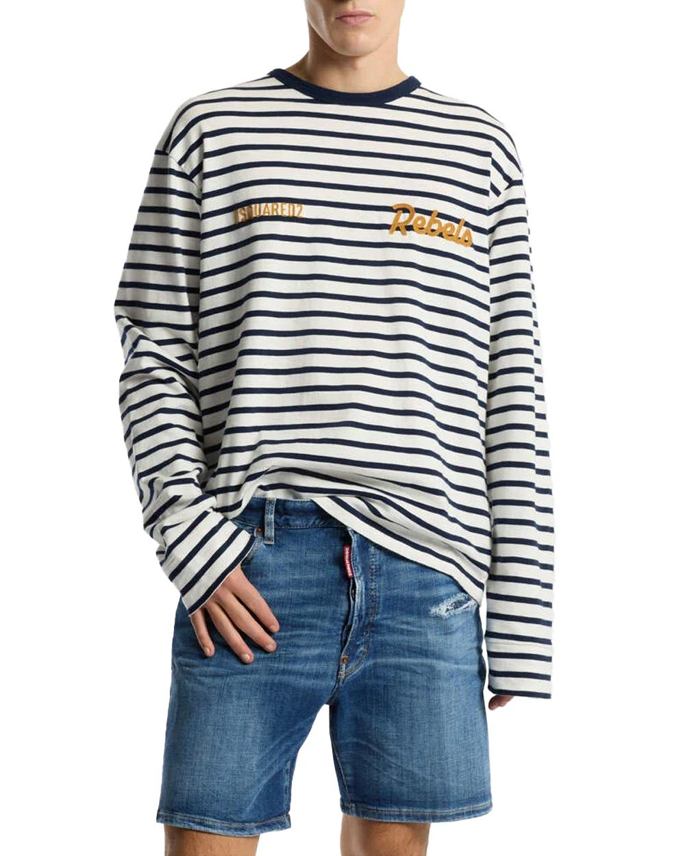 DSQUARED2 Bermuda DSQUARED2 uomo Marine S74MU0990S30872 Blu cinque tasche cotone vintage S74MU0990S30872 470 