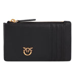 Pinko women's card holder Airone 100251 A1YB Black leather zip coin purse cotton