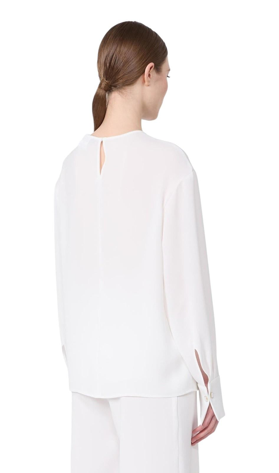 STUDIO Blusa Studio donna 2616191025600 007 Kaki in cady leggero Bianco<BR/> 2616191025600 007 