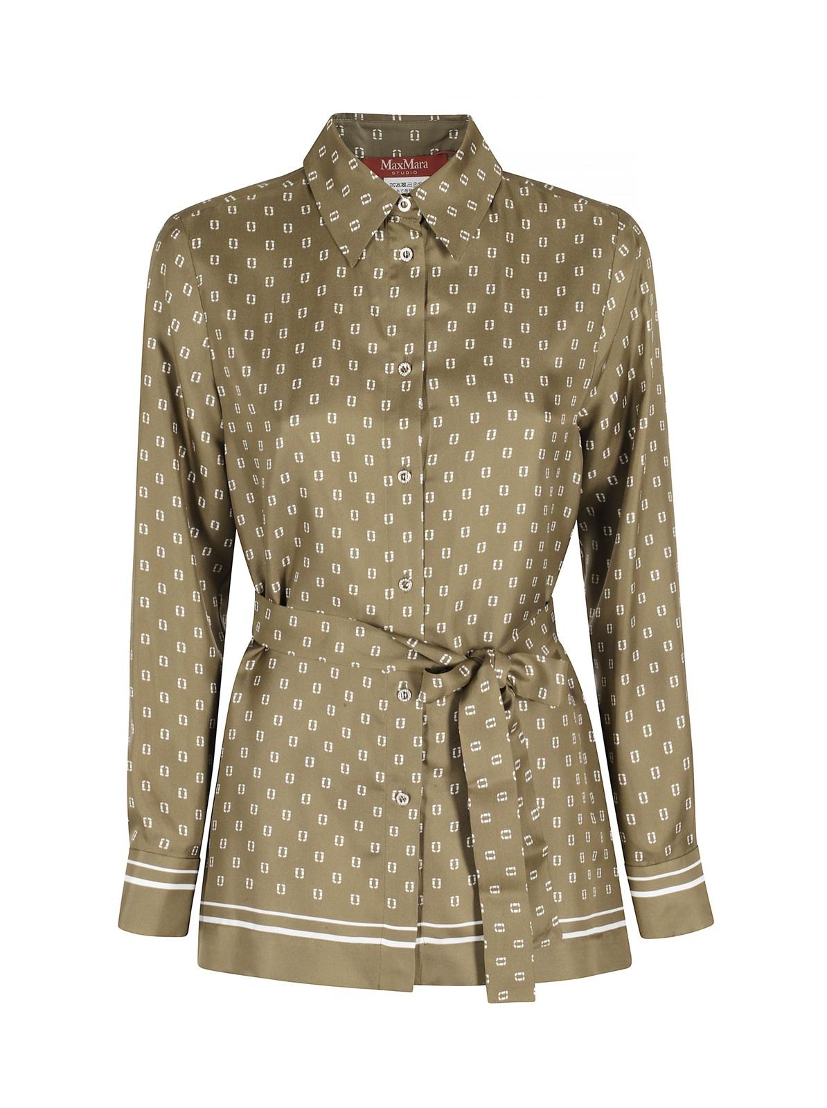 STUDIO Camicia Studio donna 2616191011600 003 Tenuta in seta stampata Verde Kaki<BR/> 2616191011600 003 